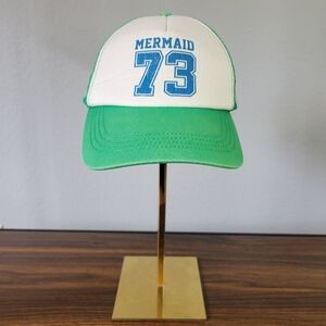 BILLABONG // green white & turquoise mermaid 73 trucker style hat